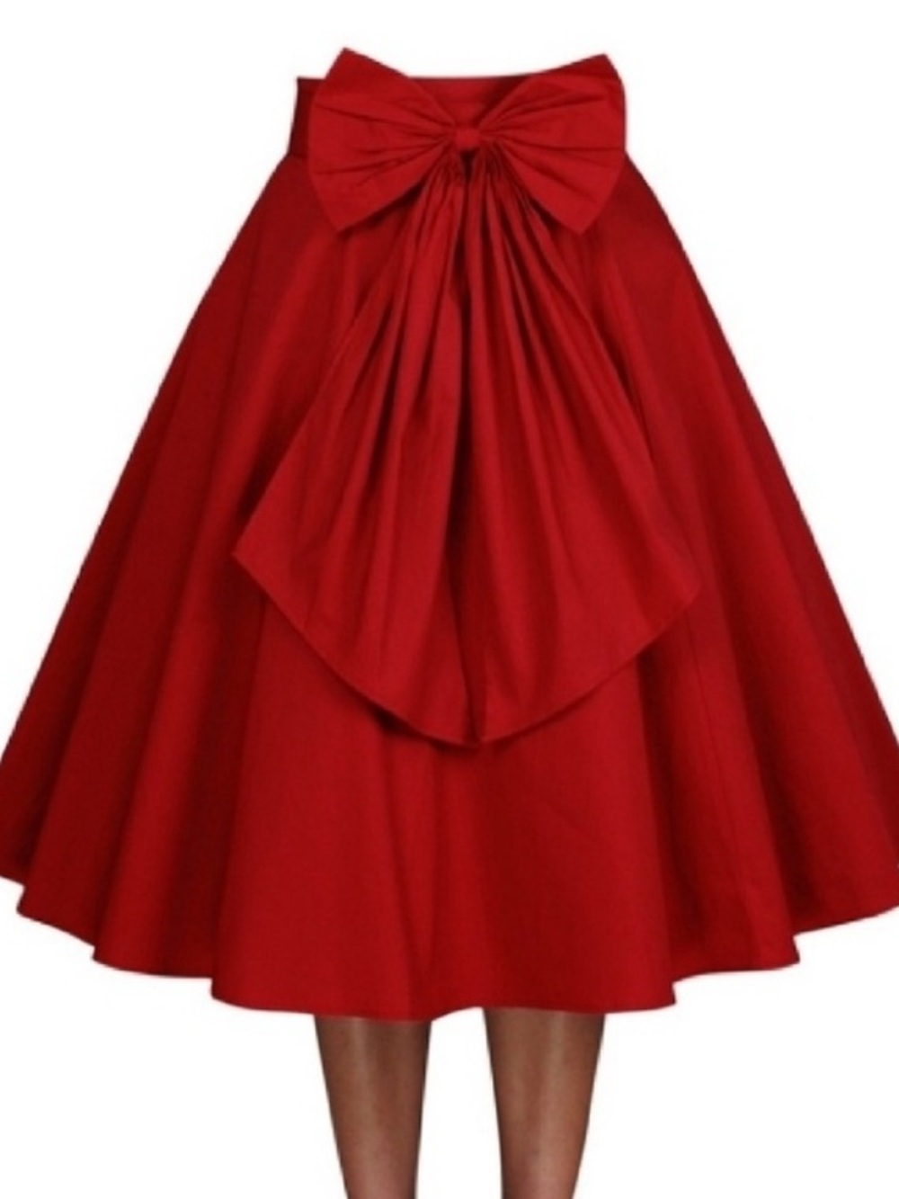 Red Circle Skirt with Decorative Bow